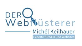 Logo mit Text: "Der Webflüsterer" und "Michél Keilhauer, Experte für SEO und Websites".