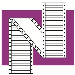 Ein Buchstabe "N" aus Filmstreifen auf lila Hintergrund.