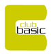 Gelbes, stilisiertes "b" mit "club basic" in der Mitte geschrieben.