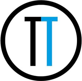 Schwarzer Kreis mit zwei vertikal verlaufenden Linien: links schwarz, rechts blau.