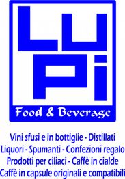 Logo Lupi Food & Beverage, elenco vini, liquori, caffè e prodotti per celiaci.