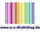 Bunter Barcode mit der URL "www.a-z-direktshop.de" darunter.