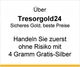 Werbung für Tresorgold24: "Sicheres Gold, beste Preise" und Angebot von 4g Gratis-Silber.
