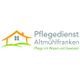 Logo: Haus mit Text "Pflegedienst Altmühlfranken. Pflege mit Wissen und Gewissen".