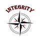 Compass design with the word "Integrity" in bold red letters above.