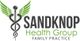 Caduceus with green wings beside "Sandknop Health Group Family Practice" text.