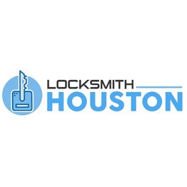 Locksmith Houston logo with a blue key icon.