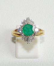 Damenring Gold 585 Smaragd Brillant