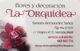 Tarjeta de presentación "La Orquídea" con contacto y dirección en Mérida.