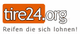 Logo von tire24.org mit Slogan "Reifen die sich lohnen!" in schwarzer Schrift auf weißem Hintergrund.