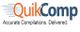 Logo of QuikComp, featuring the slogan: "Accurate Compilations. Delivered."