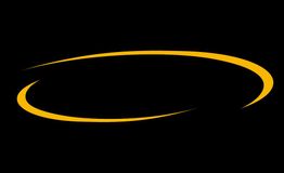 Elipse laranja em fundo preto.