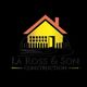Logo of La Ross & Son Construction featuring a yellow house with black text on a black background.