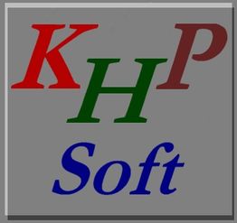 Textbild mit „KHP Soft“: Buchstaben in Rot, Grün, Blau auf grauem Hintergrund.