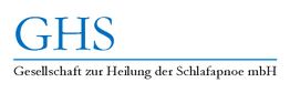 GHS-Logo mit Text: "Gesellschaft zur Heilung der Schlafapnoe mbH" in Blau.