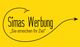 Gelber Hintergrund mit Text: "Simas Werbung" und "Sie erreichen Ihr Ziel" in schwarzer Schrift.