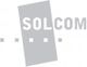 Graues Logo mit dem Wort "SOLCOM" auf weißem Hintergrund.
