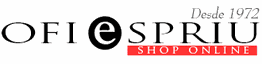 Logotipo de "OFIESPRIU Shop Online" con el texto "Desde 1972".