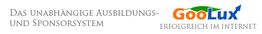 Text: "Das unabhängige Ausbildungs- und Sponsorsystem GooLux, erfolgreich im Internet."