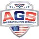 AGS logo with "American Guards Security" text and USA flag design.