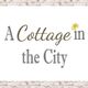 Text saying "A Cottage in the City" with a small yellow flower near "in."