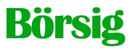 Grüner Text: "Börsig" auf weißem Hintergrund.