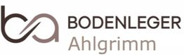 Logo mit den Buchstaben "ba" und Text "BODENLEGER Ahlgrimm".