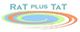 Logo mit Text "RaT plus TaT" und bunten konzentrischen Kreisen darunter.