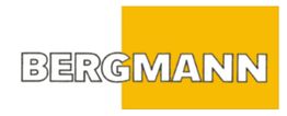 Text "BERGMANN" vor gelbem Quadrat auf weißem Hintergrund.