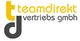 Logo von teamdirekt vertriebs gmbh mit gelbem und grauem Schriftzug und stilisiertem "td".