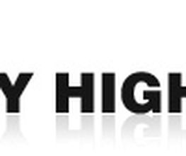 Logo mit blauem Stern links, Text "SKY HIGH DESIGN" in Schwarz und Grau rechts.