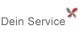 Text "Dein Service" neben graurotem stilisierten Schmetterlingssymbol.