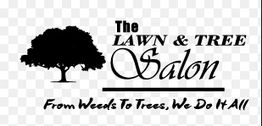 Tree logo for "The Lawn & Tree Salon" with the slogan "From Weeds To Trees, We Do It All."
