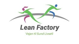 Logo: To figurer løber over bue. Tekst: "Lean Factory - Vejen til Sund Livsstil".