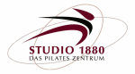Logo von Studio 1880, stilisierte Figur und Schrift "Das Pilates Zentrum".