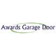 Text logo: "Awards Garage Door" with a green oval swirl.