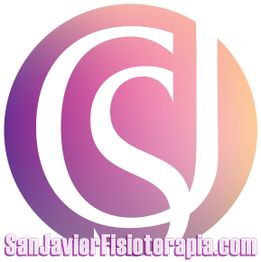 Logo circular con iniciales "CSJ", fondo degradado y texto "SanJavierFisioterapia.com".