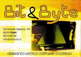 Logo "Bit & Byte", contatti e indirizzo per assistenza tecnica computer a domicilio.