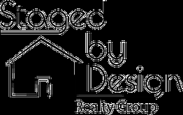 Outline of house beside text "Staged by Design Realty Group."
