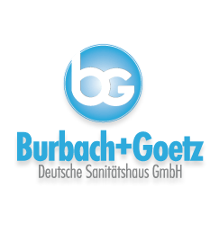 Logo von Burbach+Goetz, Deutsche Sanitätshaus GmbH, mit stilisiertem blauem "bg" Kreis.