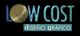 Texto "Low Cost" con textura metálica y "diseño gráfico" en fondo verde oscuro.