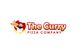 Logo of "The Curry Pizza Company" featuring a chef with a pizza.