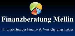 Logo der Finanzberatung Mellin mit Slogan: "Ihr unabhängiger Finanz- & Versicherungsmakler".