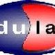 Logo mit ovalem Hintergrund, links blau und rechts rot, darauf steht "edulab".