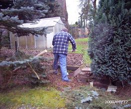 Erdloch gebohrt mit Handbohrer