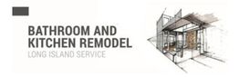 Bathroom and kitchen remodel service with architectural sketch.