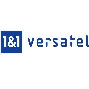 Logo von 1&1 Versatel in blauem Text auf weißem Hintergrund.