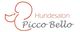 Logo mit der Aufschrift "Hundesalon Picco Bello" und einer stilisierten Zeichnung eines Hundes.