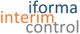 Logo met de woorden "interim iforma control" in verschillende kleuren en lettertypes.