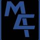 Logo blu con lettere stilizzate "MA" su sfondo nero.